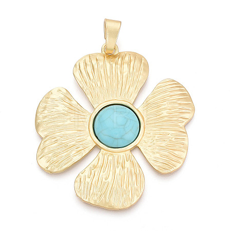 Saint Patrick's Day Synthetic Turquoise Big Pendants PALLOY-N179-61MG-1