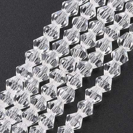 Imitate Austrian Crystal Bicone Glass Beads Strands X-GLAA-F029-4x4mm-13-1