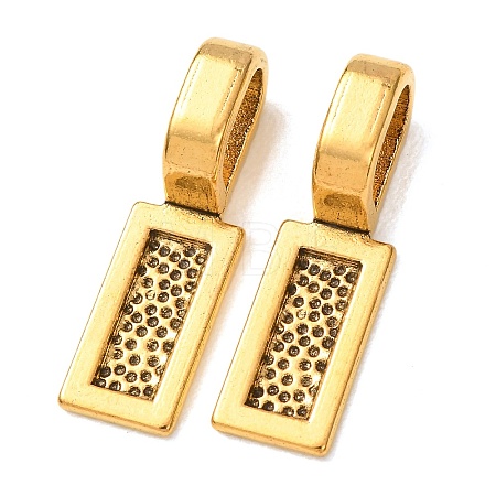 Tibetan Style Alloy Glue-on Flat Pad Bails TIBE-4710-AG-RS-1