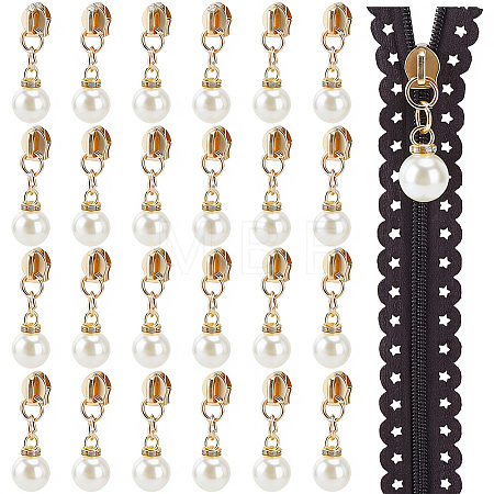 30Pcs Zinc Alloy with Round Resin Replacement Zipper Sliders FIND-CY0002-22G-1