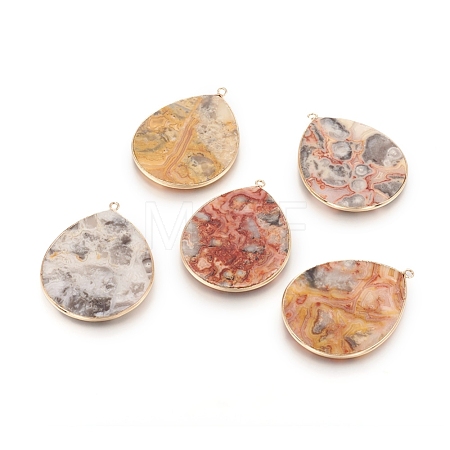 Natural Crazy Agate Pendants G-E526-01N-1