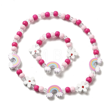 Maple Wood & Acrylic Jewelry Set SJEW-C003-02T-1