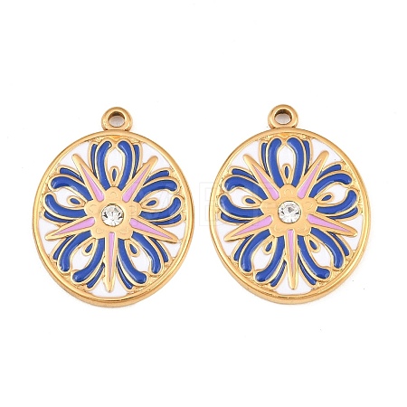304 Stainless Steel & Enamel Pendants RB-CBA5A59-03G-05-1