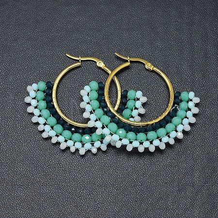 304 Stainless Steel Hoop Earrings EJEW-O090-I20-1
