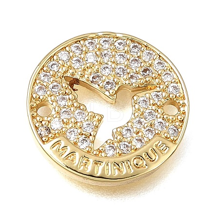 Brass Micro Pave Clear Cubic Zirconia Connector Charms CU-CBAA556-04A-1