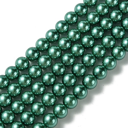 Eco-Friendly Dyed  Glass Pearl Round Bead Strands HY-A002-8mm-RB118-1