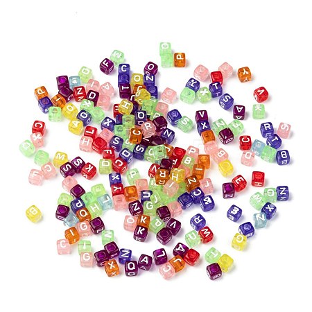 Transparent Large Hole Acrylic European Beads X-TACR-Q005-6mm-M-1