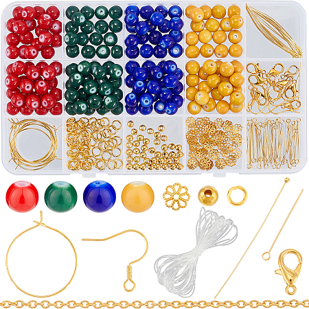 DIY Glass Beaded Bracelets & Earrings Jewelry Making Kit DIY-SP0001-20C-1