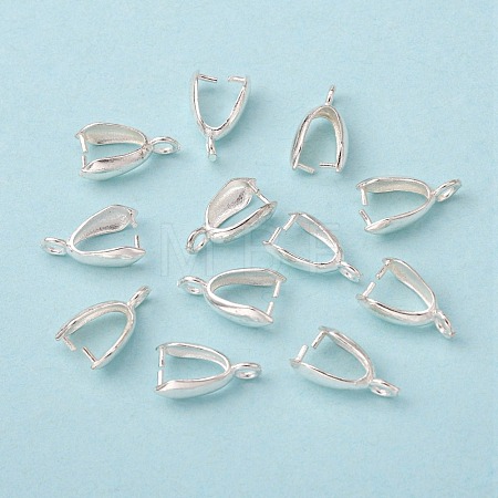 Grade AA Brass Ice Pick Pinch Bails for Pendant Making KK-M008-b-06S-NR-1