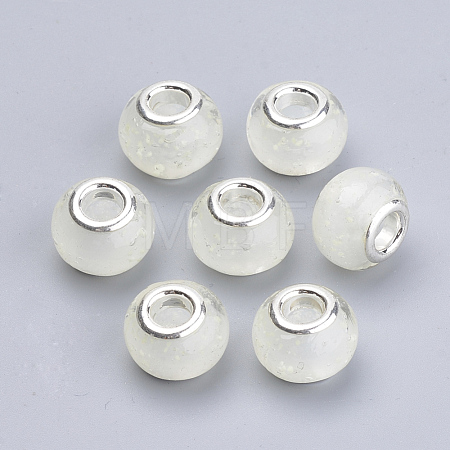 Handmade Luminous Lampwork European Beads LAMP-Q029-35L-1