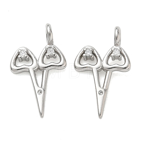 Brass Micro Pave Clear Cubic Zirconia Pendants CU-CBA5585-02P-1