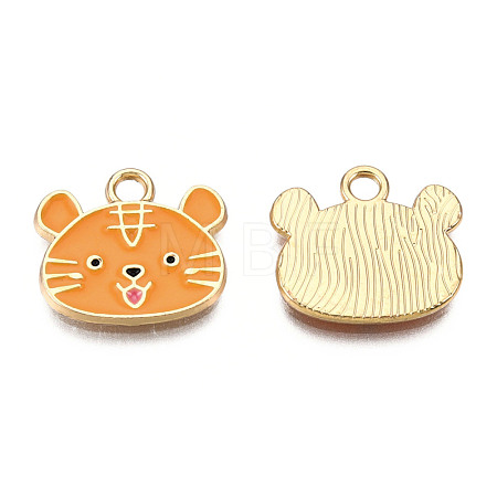 Light Gold Plated Alloy Enamel Pendants ENAM-T009-83B-RS-1