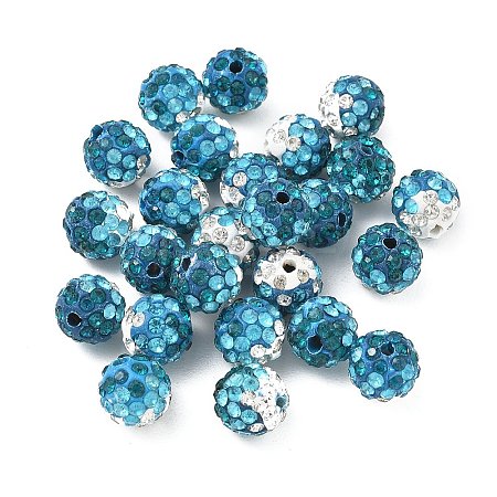 Handmade Polymer Clay Rhinestone Beads RB-CBAFAF8-01E-1