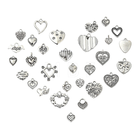 30Pcs 30 Styles Tibetan Style Alloy Pendants FIND-YW0004-62-1