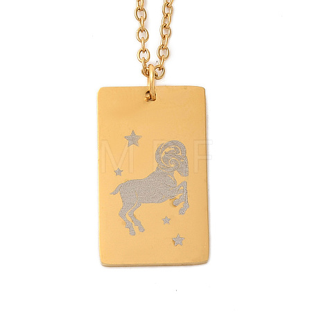 Golden 202 Stainless Steel Constellation Pendants Necklaces NJEW-K380-02G-04-1