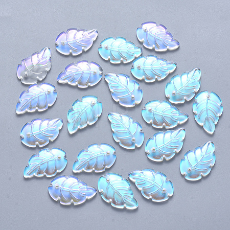 Transparent Spray Painted Glass Pendants GLAA-T016-09-1