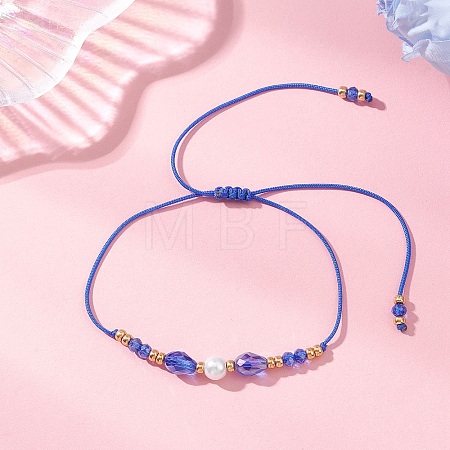Glass & Seed Beads Braided Bead Bracelets BJEW-MZ00283-01-1
