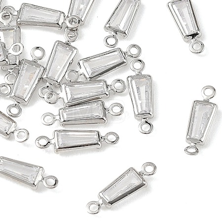 SHEGRACE Brass Pave Cubic Zirconia Trapezoid Connector Charms XGRQ2O526-444A-P-1
