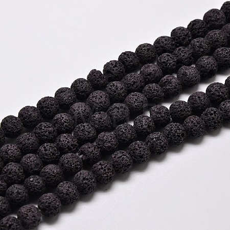 Natural Lava Rock Round Bead Strands G-I124-10mm-10-1