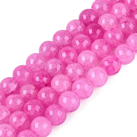 Ombre Effect Dyed Crackle Glass Beads Strands GLAA-Q106-01A-B20-1