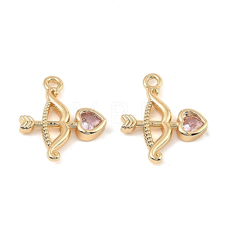 Brass Micro Pave Cubic Zirconia Charms KK-C155-27G-1