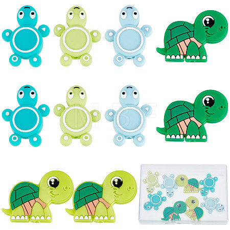 10Pcs 5 Style Silicone Beads SIL-SC0001-14-1