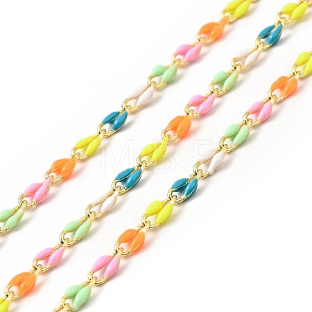 Brass Enamel Curb Chains CHC-C003-13G-01-1