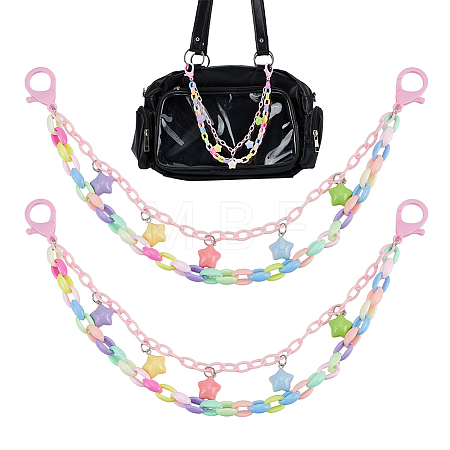 2Pcs ABS Plastic & Acrylic Bag Extender Chains HJEW-OC00400-1