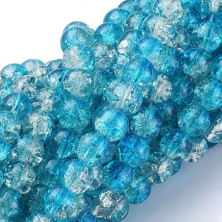 Baking Paint Crackle Glass Beads Strands X-CCG-S001-8mm-06-1