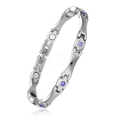 SHEGRACE Stainless Steel Panther Chain Watch Band Bracelets JB676C-1