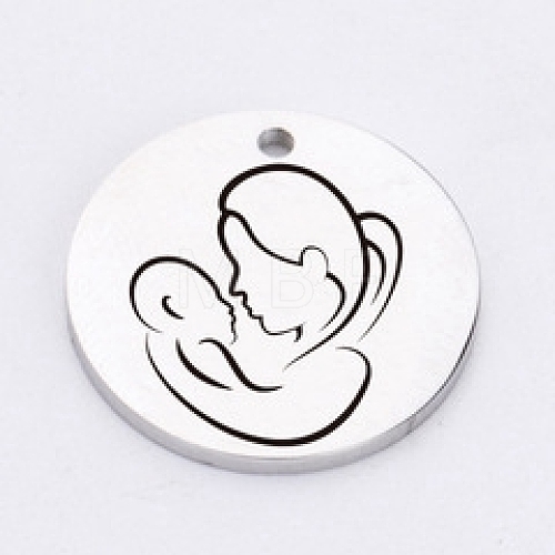 Mother's Day 304 Stainless Steel Pendants FIND-CJC0003-02A-1