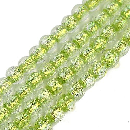 Handmade Foil Lampwork Beads Strands FOIL-K003-06A-12-1