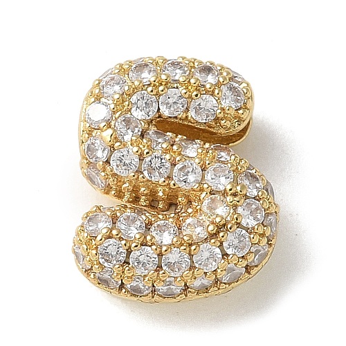 Brass Micro Pave Cubic Zirconia Beads X-KK-P290-61G-S-1