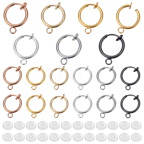   36Pcs 6 Colors Brass Clip-on Earring Findings FIND-PH0006-40-1