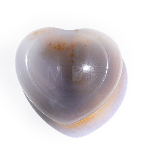 Natural Grey Agate Heart Worry Stone for Reiki Balancing PW-WG62388-13-1