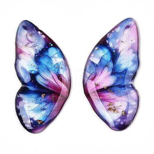 Epoxy Resin Butterfly Wings Cabochons CRES-N035-02E-1