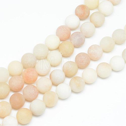 Natural White Jade Bead Strands G-R297-8mm-28-1