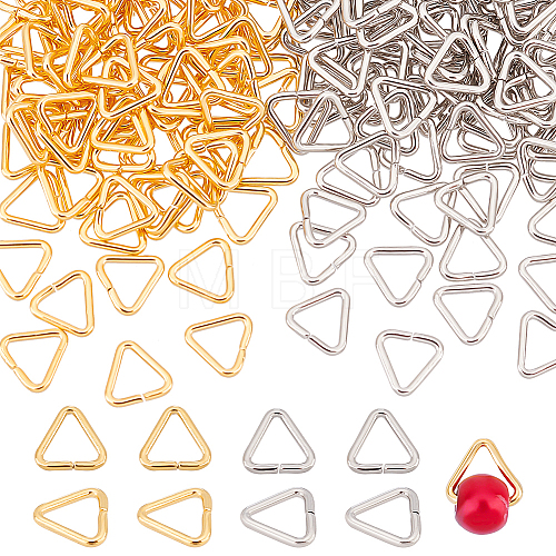   240Pcs 2 Colors Brass Triangle Linking Ring KK-PH0005-19-1