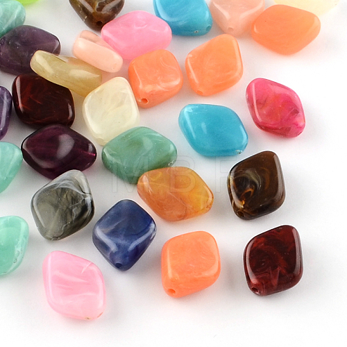 Rhombus Imitation Gemstone Acrylic Beads OACR-R041-M-1