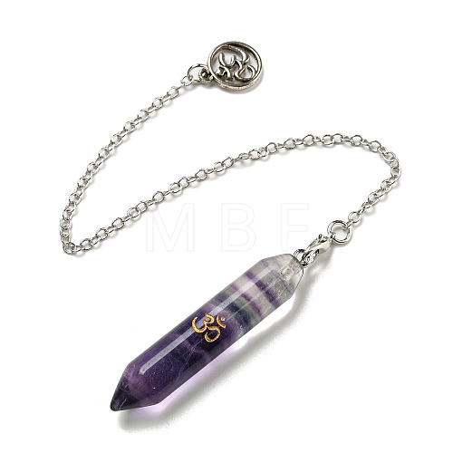 Bullet Natural Fluorite Pointed Dowsing Pendulums AJEW-B106-01AS-02-1