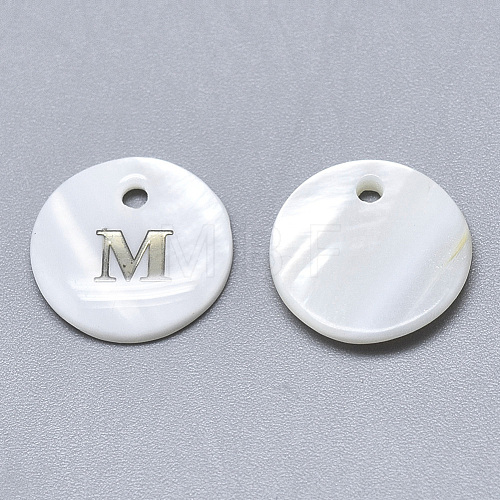 Natural White Shell Mother of Pearl Shell Charms X-SSHEL-N036-053M-1