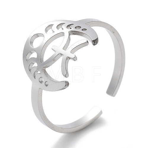 304 Stainless Steel Constellation Rings for Women RJEW-U024-01P-01-1