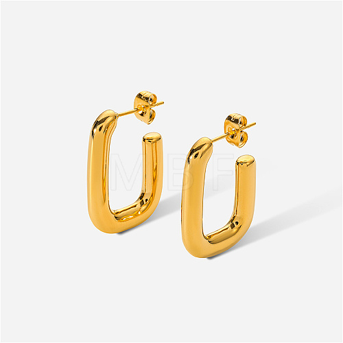 Elegant gold stainless steel earrings for daily wear and parties. HI5427-1