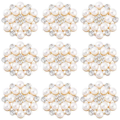 AHADERMAKER 25Pcs Alloy Rhinestone Cabochons ALRI-GA0001-08A-1