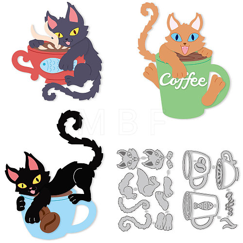 Coffee Cup Theme Carbon Steel Cutting Dies Stencils DIY-WH0309-2013-1