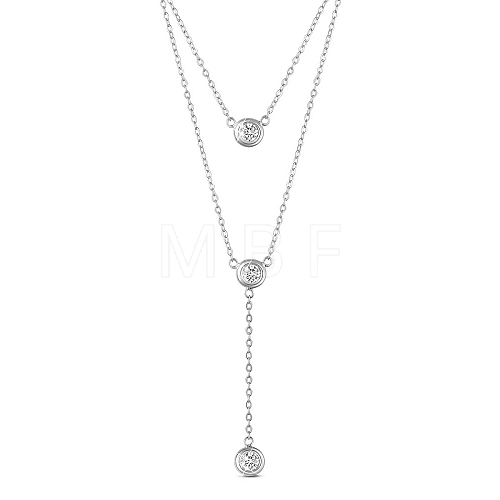 SHEGRACE 925 Sterling Silver Tiered Necklaces JN958A-1