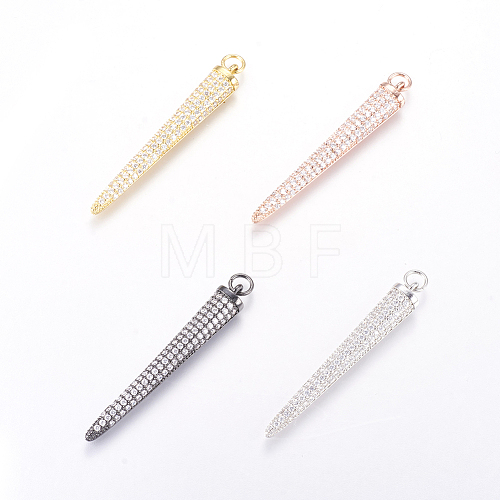 Brass Micro Pave Cubic Zirconia Pendants ZIRC-L068-50-1