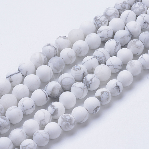 Natural Howlite Beads Strands X-G-T055-6mm-02-1