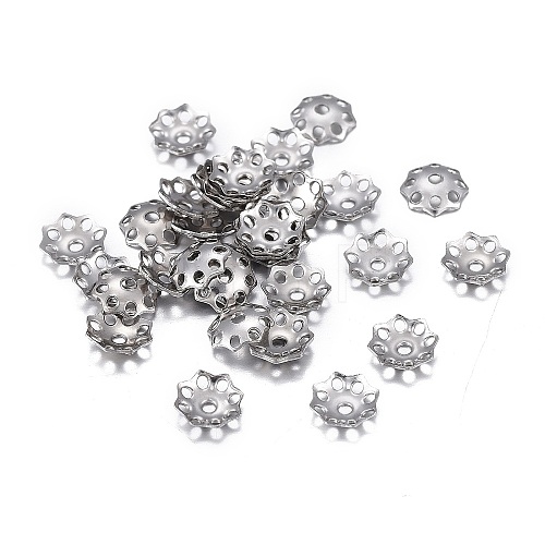 Non-Tarnish 201 Stainless Steel Bead Caps STAS-F255-053P-A-1