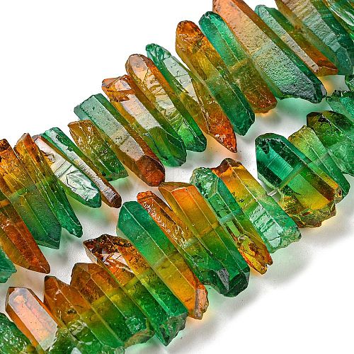 Natural Dyed Quartz Beads Strands G-G791-14O-1